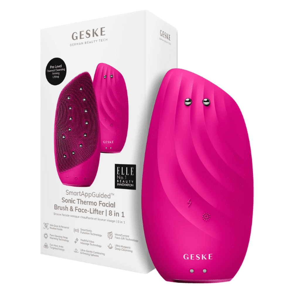 Geske Sonic Thermo Facial Brush & Face lifter 8 in 1 Magenta