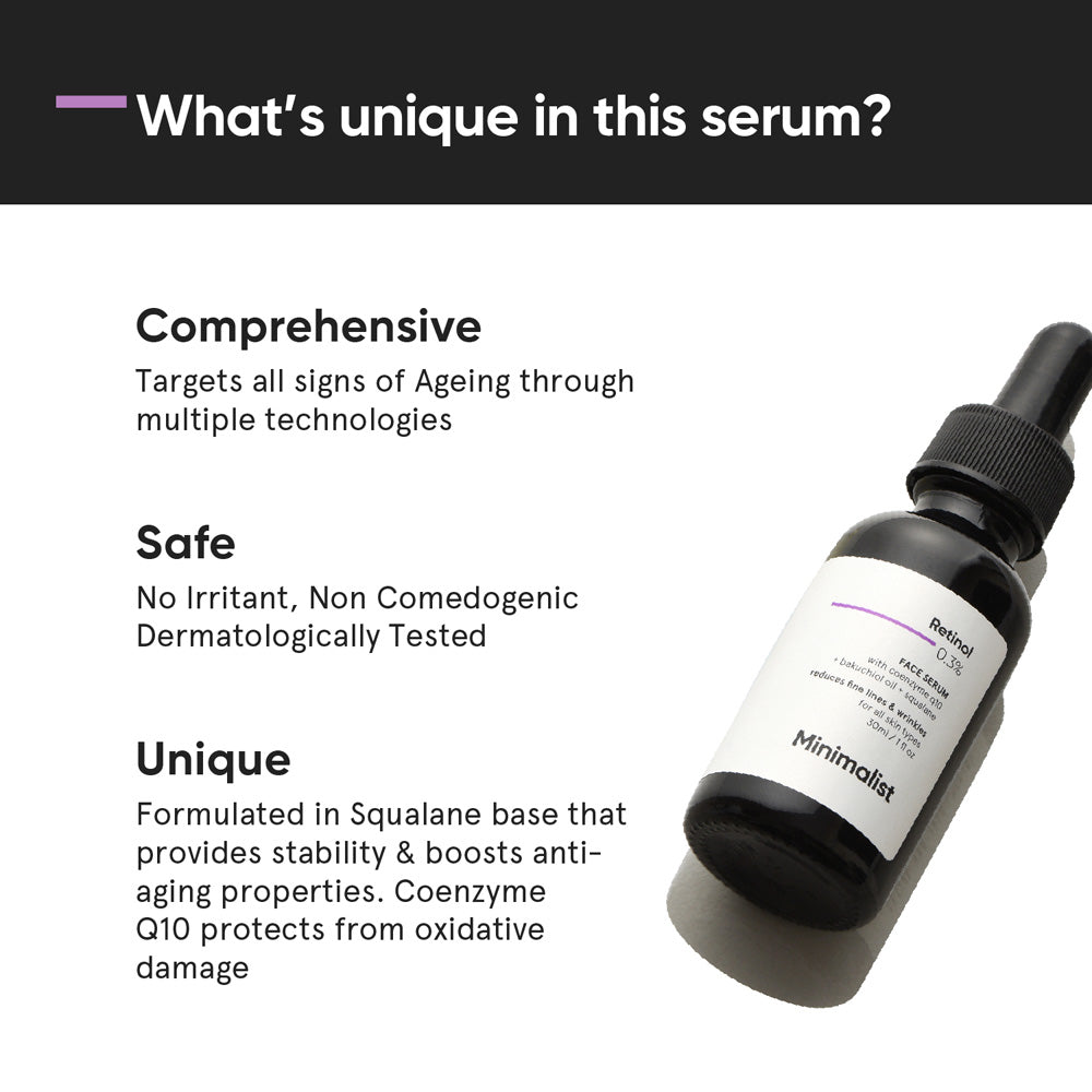 Minimalist Retinol 0.3% Anti Aging Face Serum 30ml