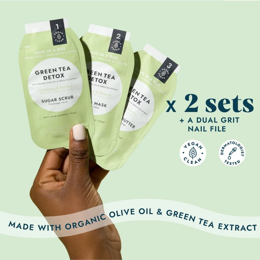 Voesh Mani Moments Duo - 3 Step-Green Tea Detox Kit (2 Sets)