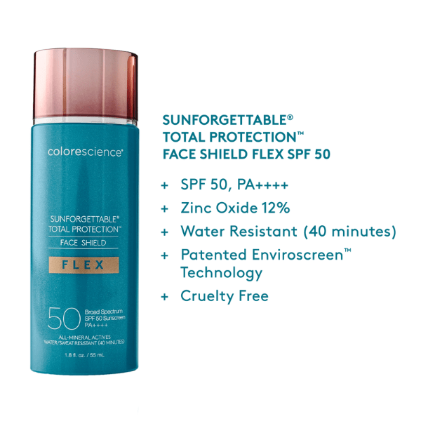 Colorescience Sunforgettable Total Protection Face Shield Flex SPF 50 Fair 55ml 2 Pack Set