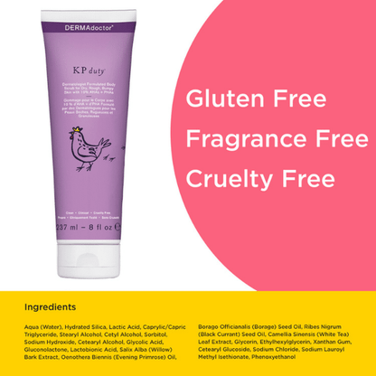 DERMAdoctor KP Duty Exfoliating Body Scrub for Dry, Rough Skin &amp; Keratosis Pilaris with 10% AHAs + BHAs 237ml