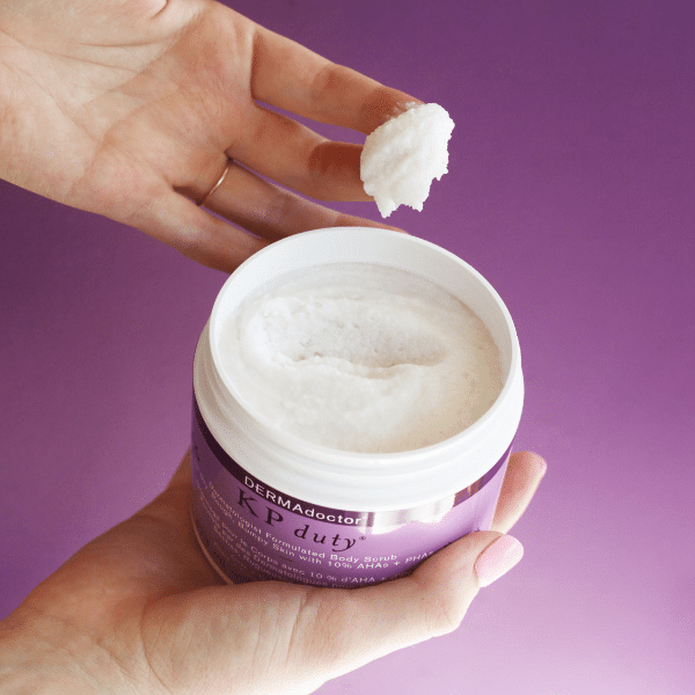 DERMAdoctor KP Duty Exfoliating Body Scrub for Dry, Rough Skin &amp; Keratosis Pilaris with 10% AHAs + BHAs 473g
