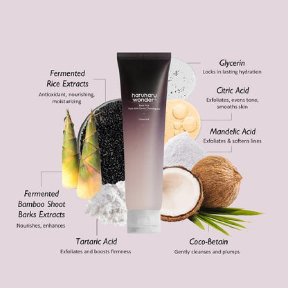 HaruHaru Wonder Black Rice Triple AHA Gentle Cleansing Gel 100 ml