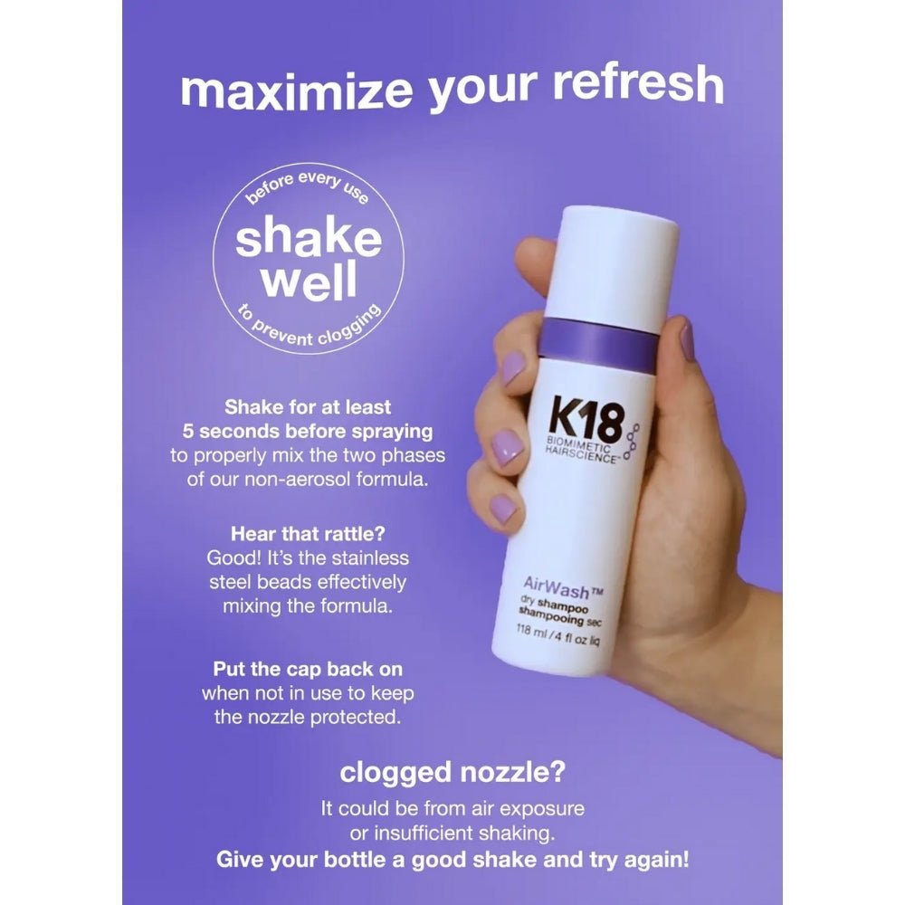 K18 Air Wash Dry Shampoo 118ml
