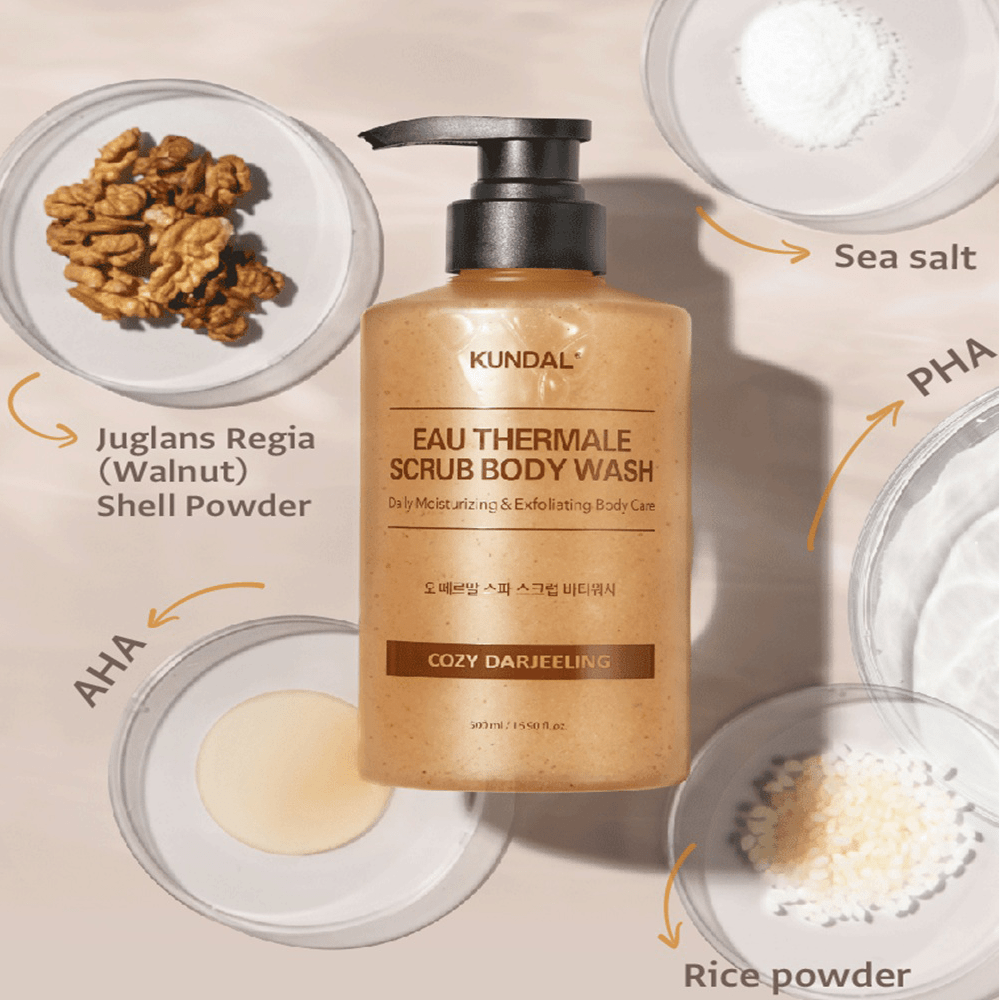 Kundal Eau Thermale Scrub Body Wash  Darjeeling 500 ml
