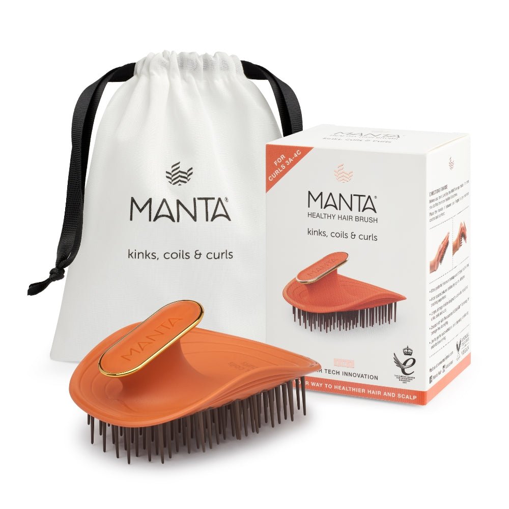 Manta Hair Brush Kinks, Coils &amp; Curls Orange / Gold