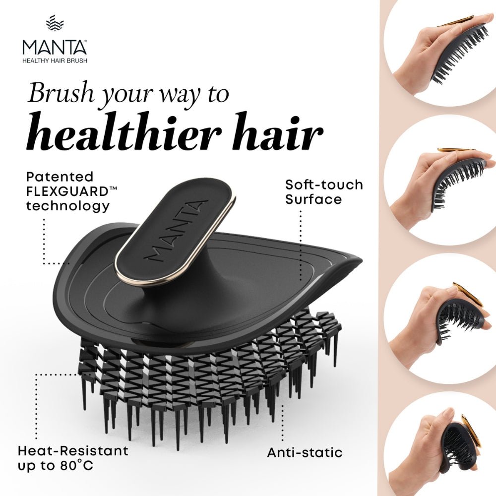 Manta Hair Brush Original Black / Gold