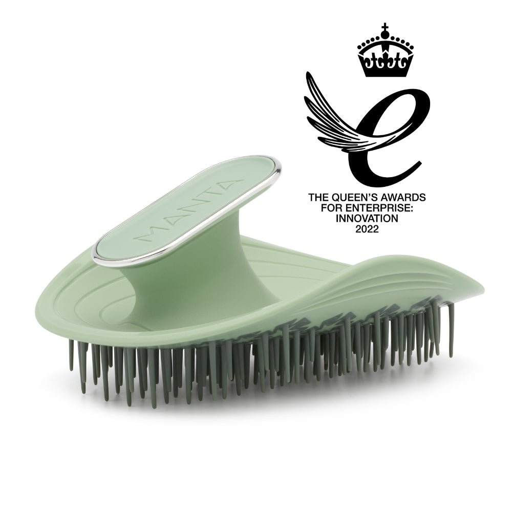 Manta Hair Brush Original Serene Green / White Gold