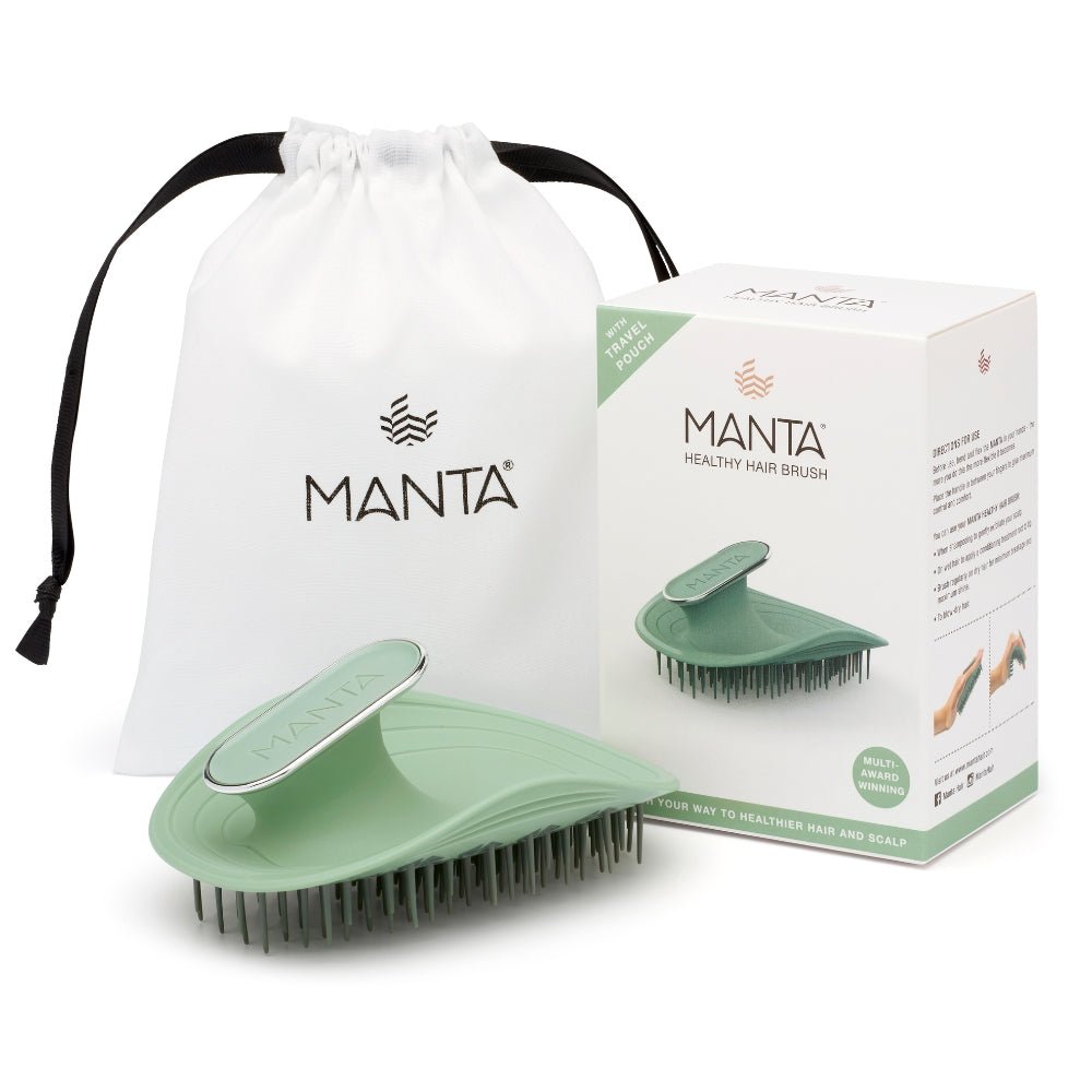 Manta Hair Brush Original Serene Green / White Gold