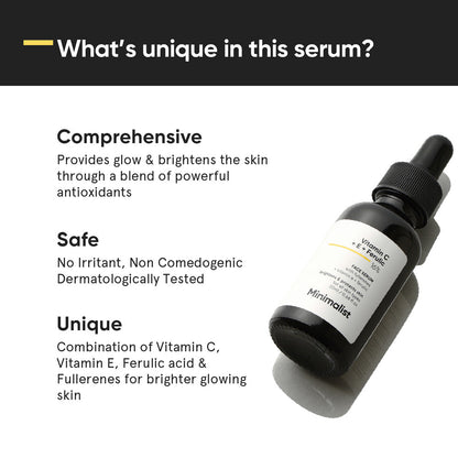 Minimalist 16% Vitamin C Face Serum With Vit E, &amp; Ferulic Acid 20ml