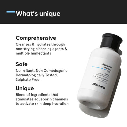 Minimalist 5% Aquaporin Booster Hydrating Sulphate Free Face Wash with Hyaluronic Acid 100 ml
