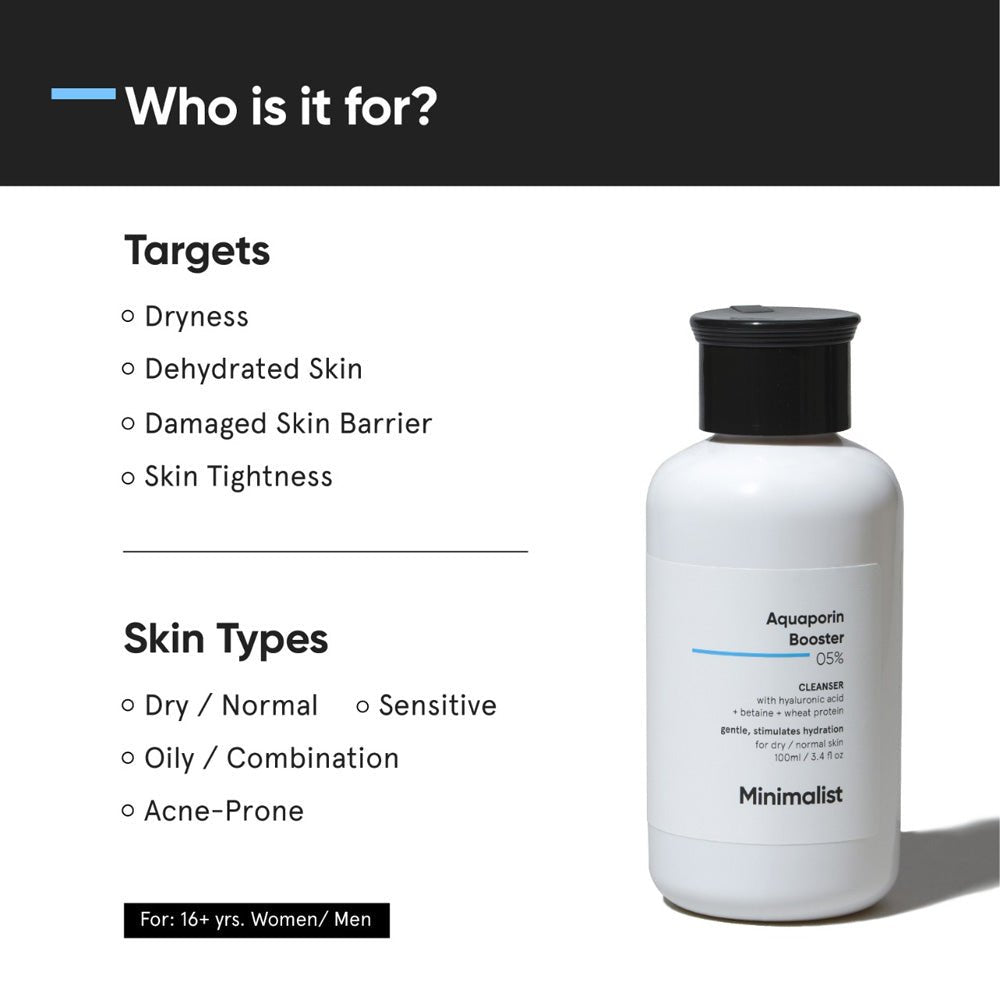 Minimalist 5% Aquaporin Booster Hydrating Sulphate Free Face Wash with Hyaluronic Acid 100 ml