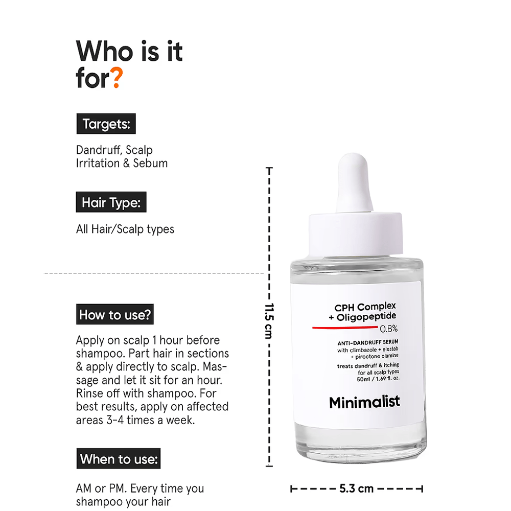 Minimalist Anti-Dandruff Hair Serum with CPH Complex &amp; Oligopeptide 0.8% 50ml