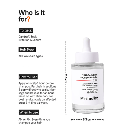 Minimalist Anti-Dandruff Hair Serum with CPH Complex &amp; Oligopeptide 0.8% 50ml