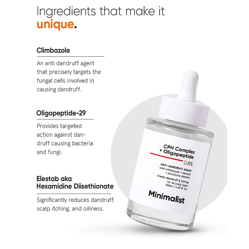 Minimalist Anti-Dandruff Hair Serum with CPH Complex &amp; Oligopeptide 0.8% 50ml