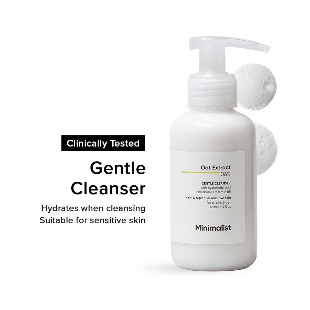 Minimalist Gentle Cleanser 6% Oat Extract Gentle Face Wash With Hyaluronic Acid 120 ml