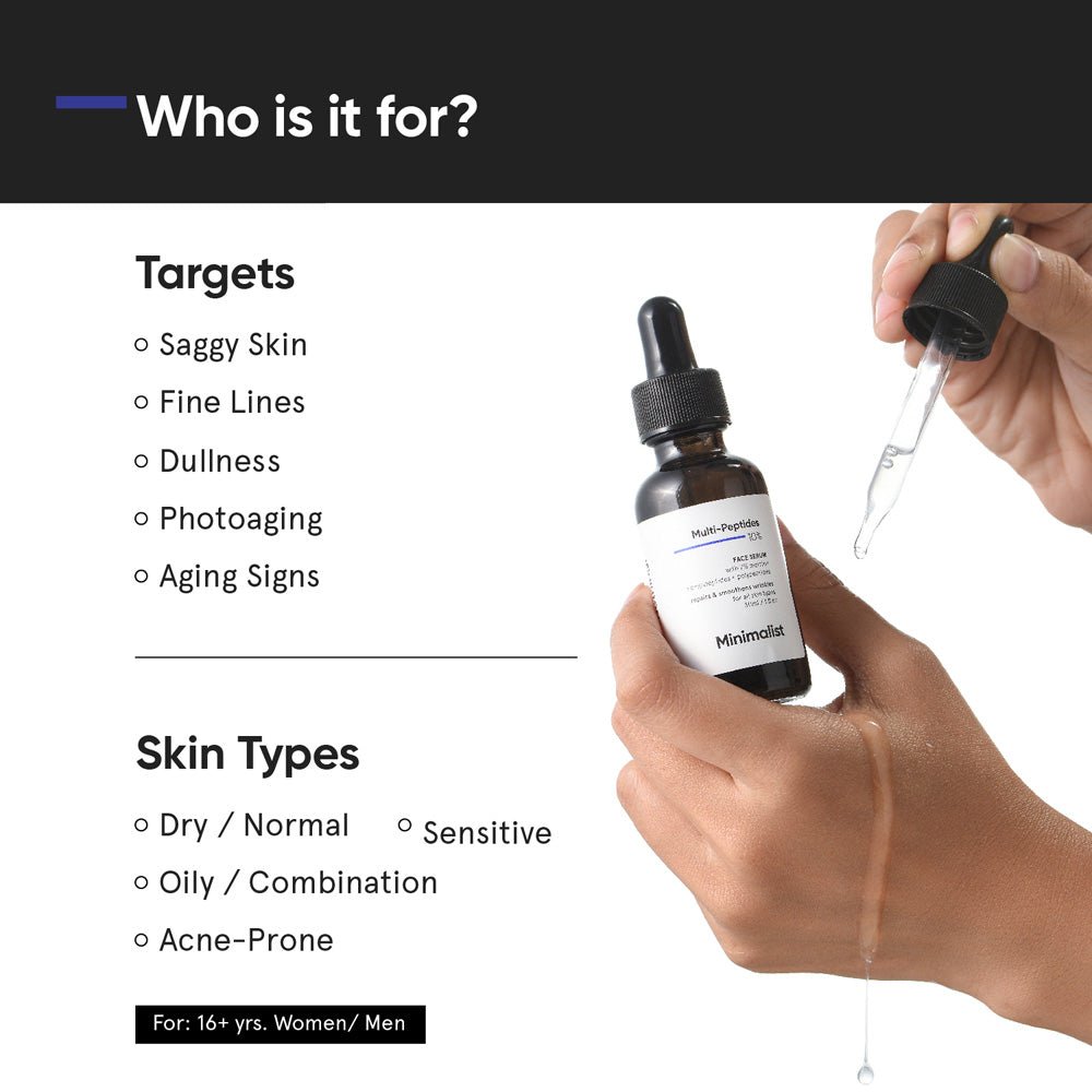Minimalist Multi Peptides Face Serum with 7% Matrixyl 3000 &amp; 3% Bio-Placenta 30ml