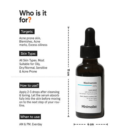 Minimalist Niacinamide 5% Face Serum with Vit B3 30ml