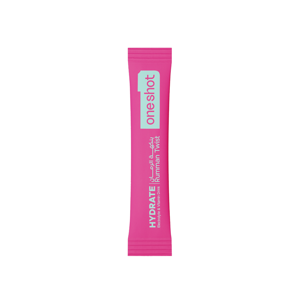 Oneshot Hydrate Electrolyte &amp; Vitamin Drink Mix Rumman (Pomegranate) Twist (14 Sticks)