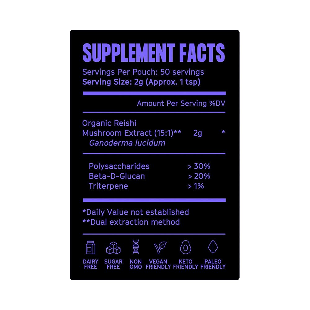 Pure Filth Reishi Mushroom Extract Powder  100g (50 Servings)