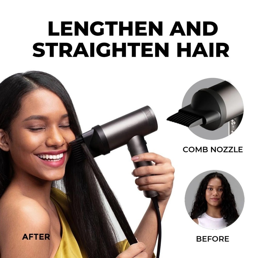 Tymo Airhype Compact High-Speed Hair Dryer Gray 1 Nozzle 240V