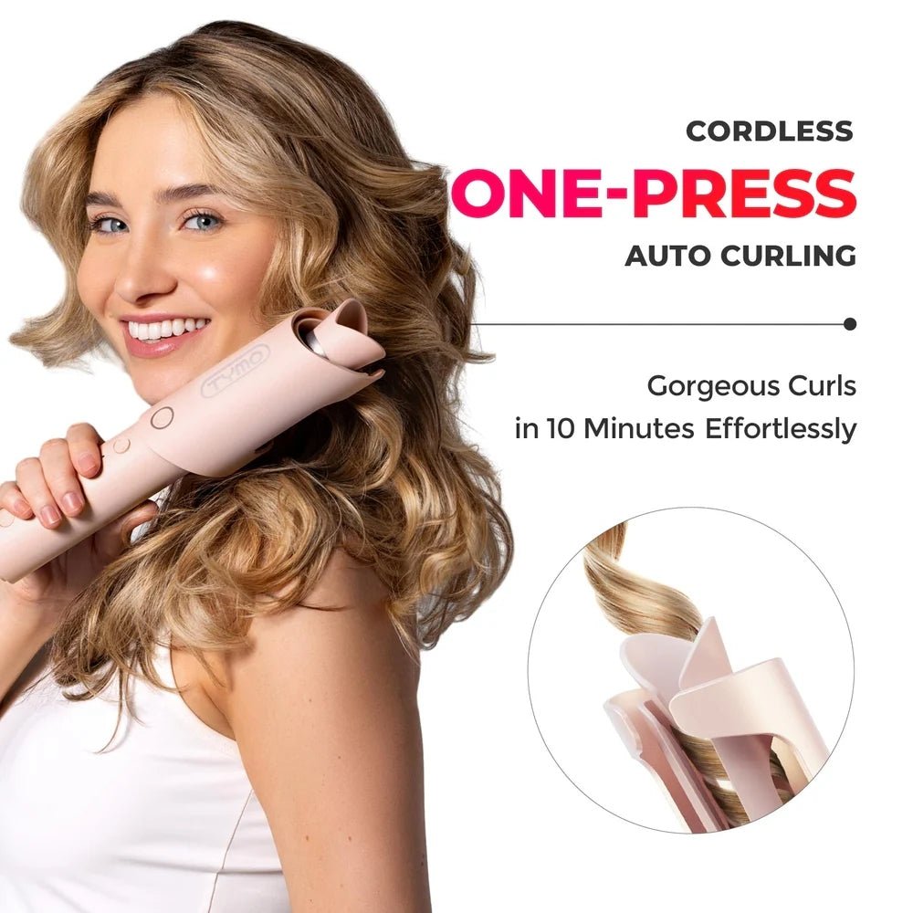 Tymo Curlgo Cordless Auto Curling Iron - Pink