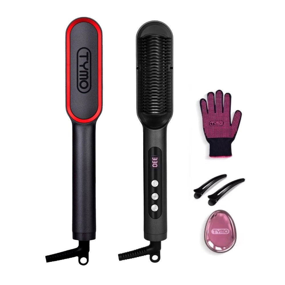 Tymo Ring Plus Hair Straightening Brush Black