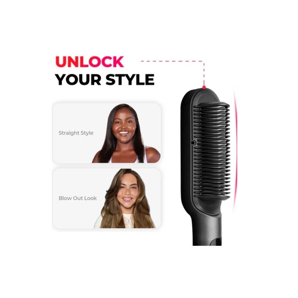 Tymo Ring Plus Hair Straightening Brush Black