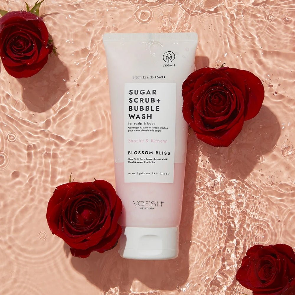 Voesh Sugar Scrub &amp; Bubble Wash-Blossom Bliss 210g