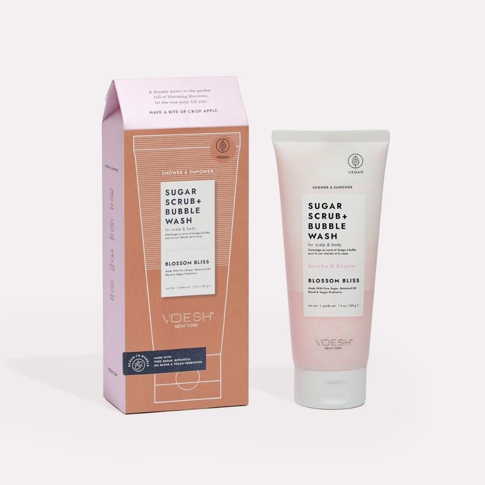 Voesh Sugar Scrub &amp; Bubble Wash-Blossom Bliss 210g