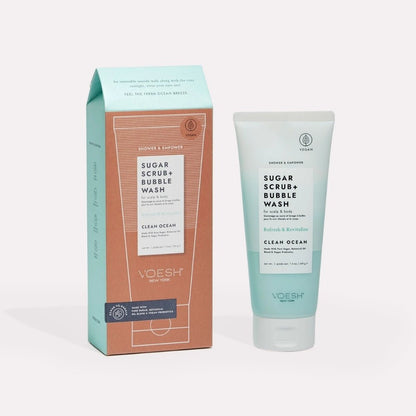 Voesh Sugar Scrub &amp; Bubble Wash-Clean Ocean 210g