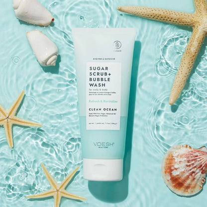 Voesh Sugar Scrub &amp; Bubble Wash-Clean Ocean 210g