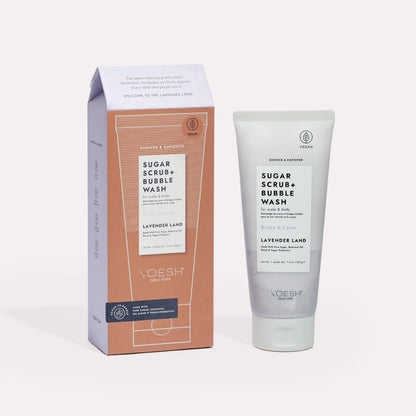 Voesh Sugar Scrub &amp; Bubble Wash-Lavender Land 210g