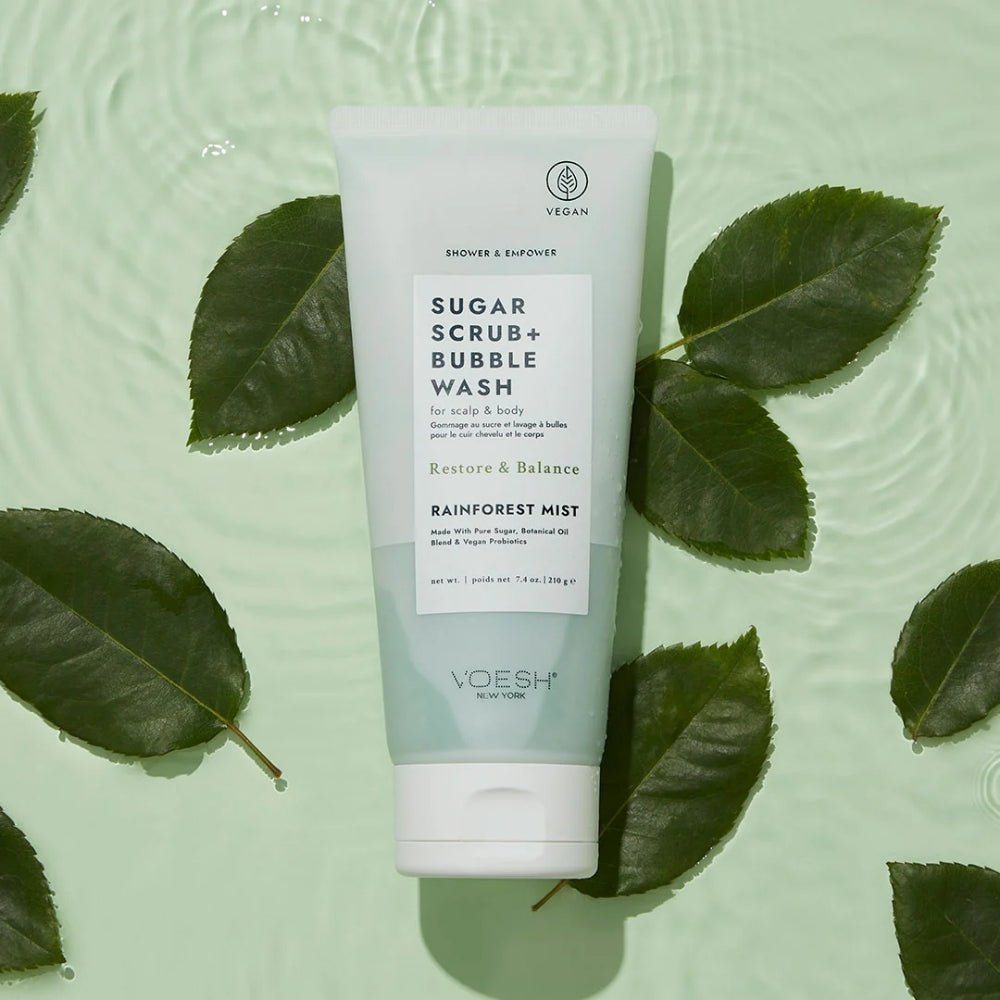 Voesh Sugar Scrub &amp; Bubble Wash-Rainforest Mist 210g